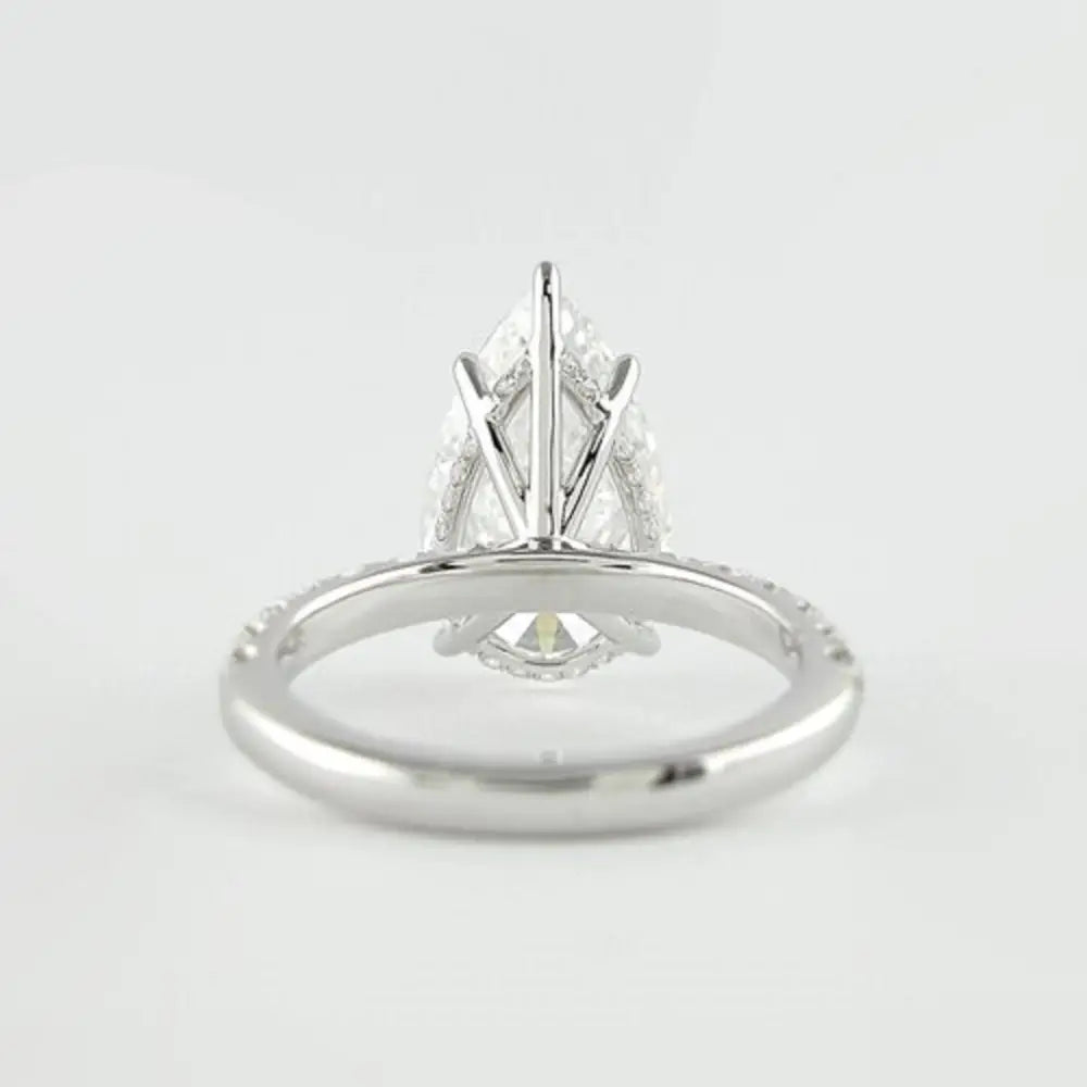 3 Ct Pear Cut Moissanite Engagement Ring with Jewelry Certificate - Rings