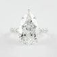 3 Ct Pear Cut Moissanite Engagement Ring with Jewelry Certificate - Rings