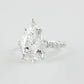 3 Ct Pear Cut Moissanite Engagement Ring with Jewelry Certificate - Rings