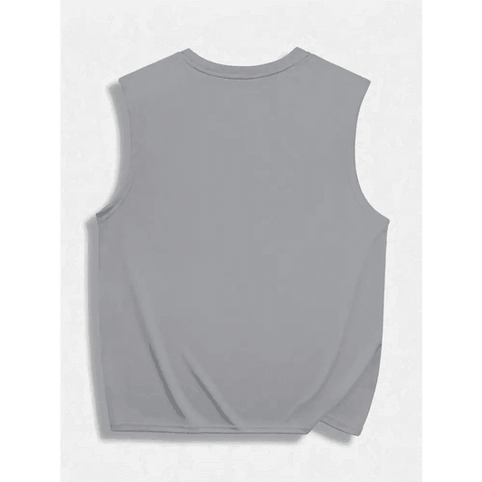 Baby Blue Sleeveless Round Neck Top in Regular Fit Clothing - Total Trendz