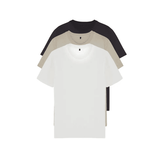 Beige Slim Fit Knit Clothing with Crew Neck and Short Sleeves - Total Trendz