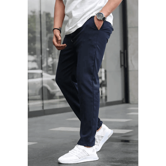 Black Woven Polyester Straight Leg Casual Clothing with Pockets - Total Trendz