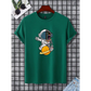 Casual Dark Green Cartoon T-Shirt with Regular Fit and Short Sleeves - Total Trendz