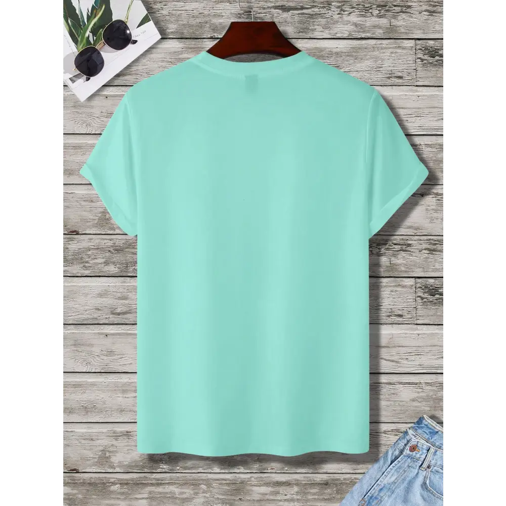 Casual Dark Green Cartoon T-Shirt with Regular Fit and Short Sleeves - Total Trendz