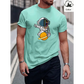 Casual Dark Green Cartoon T-Shirt with Regular Fit and Short Sleeves - Total Trendz