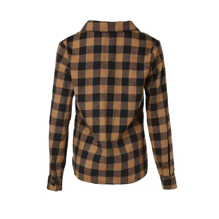 Plaid Print Buttoned Casual Long Sleeve Top - Total Trendz