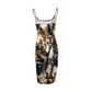 Marble Print Chain Strap Bodycon Dress - Total Trendz