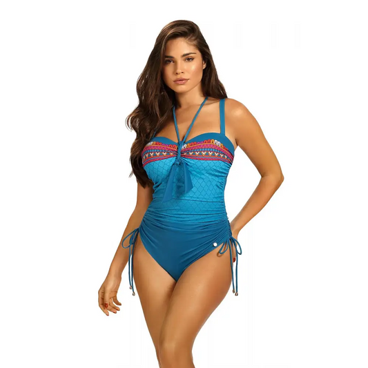 Chlorine-Resistant One-Piece Swimsuit with Adjustable Bra and Straps - Total Trendz