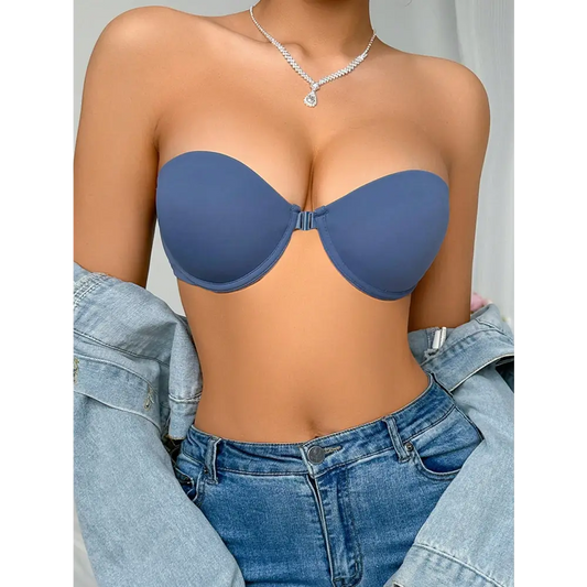 Dusty Blue Push Up Bra for 80B 80C 85A and 85B Sizes - Women Bras & Bralettes