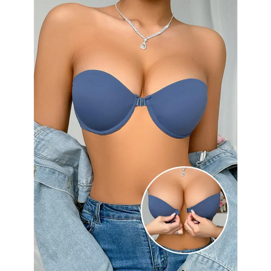 Dusty Blue Push Up Bra for 80B 80C 85A and 85B Sizes - Women Bras & Bralettes