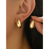 Elegant Water Drop Earrings in Silver and Yellow Gold for Women - one-size - Stud