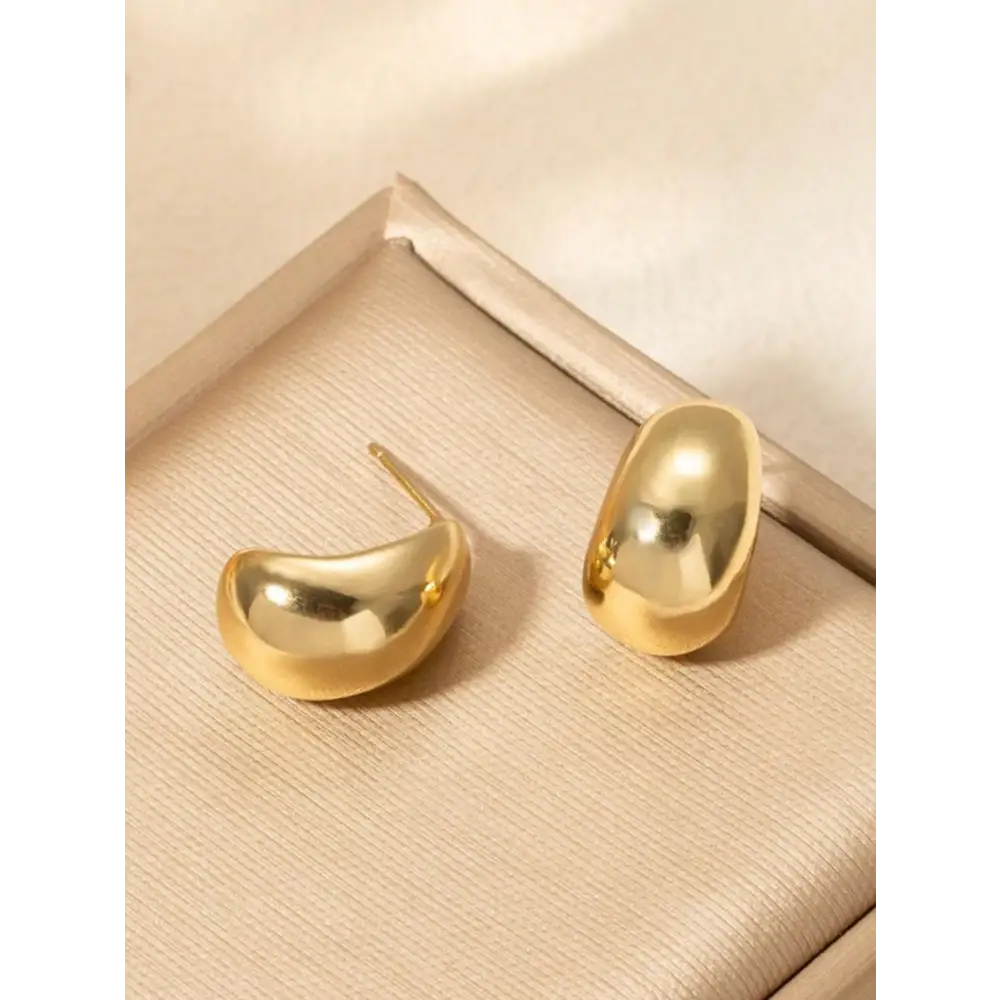 Elegant Water Drop Earrings in Silver and Yellow Gold for Women - one-size - Stud