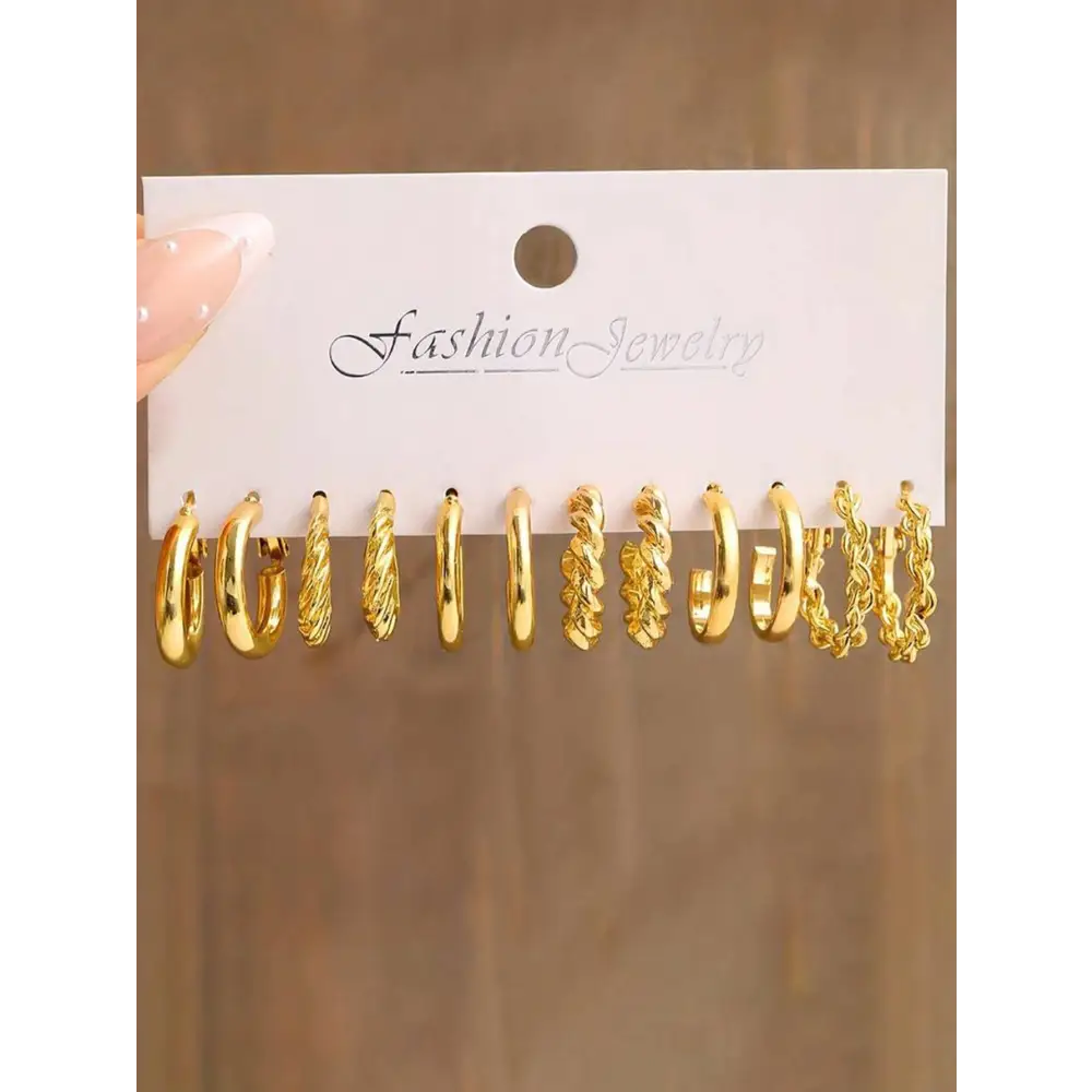 Elegant Yellow Gold Earring Studs for Stylish Women’s Clothing - Women Sets