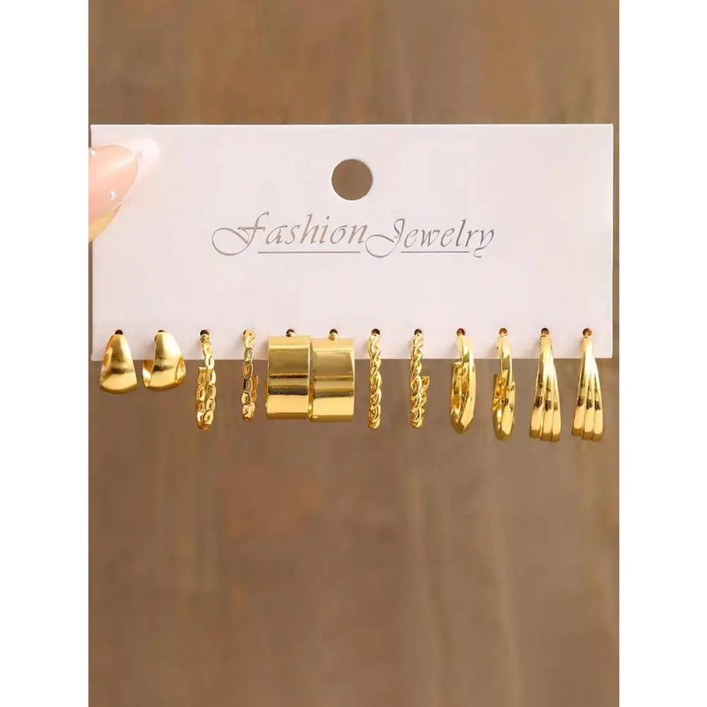 Elegant Yellow Gold Earring Studs for Stylish Women’s Clothing - Women Sets