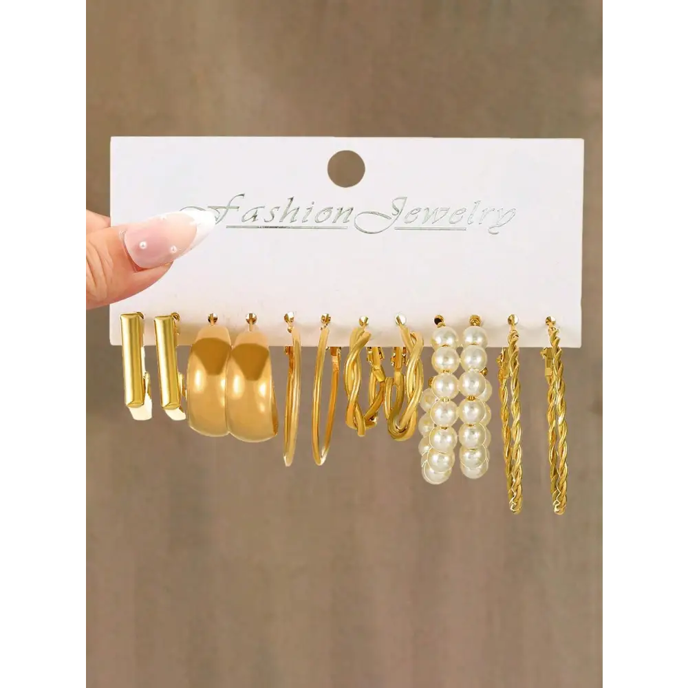 Elegant Yellow Gold Earring Studs for Stylish Women’s Clothing - Women Sets