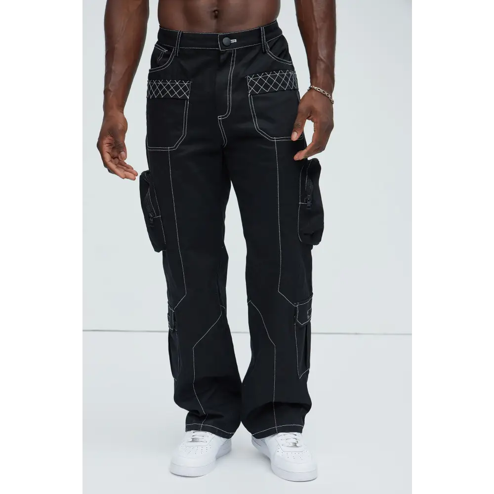 Men’s Straight Fit Zip Fly Cargo Pants with Cotton Button Closure - Total Trendz