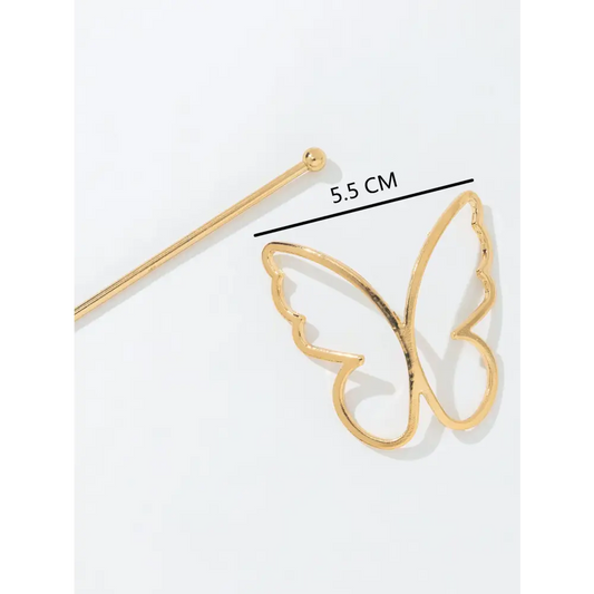 Gold Butterfly Hair Pin for Dress and Clothing Accessories - one-size - Clips