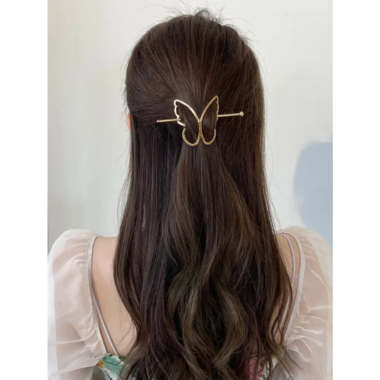 Gold Butterfly Hair Pin for Dress and Clothing Accessories - one-size - Clips