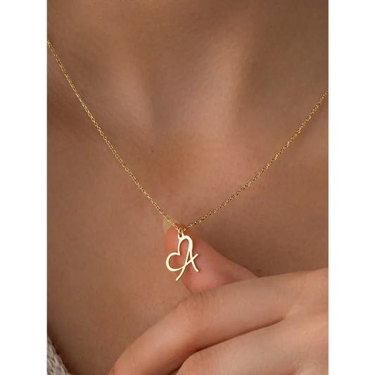 Gold Stainless Steel Heart Design Jewelry for Women and Couples - Pendant Necklaces