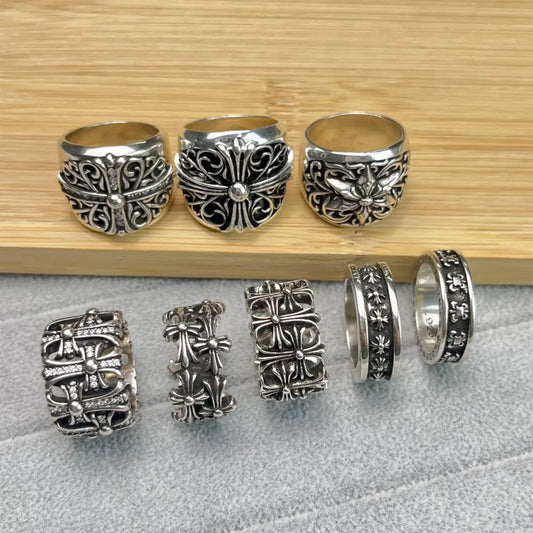 Handmade Accessories in Chrome Hearts Style to Elevate Your Look - Stackable Rings