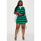 Hunter Green Skirt Set with Polo Cropped Collar and Mini Skirt - Total Trendz