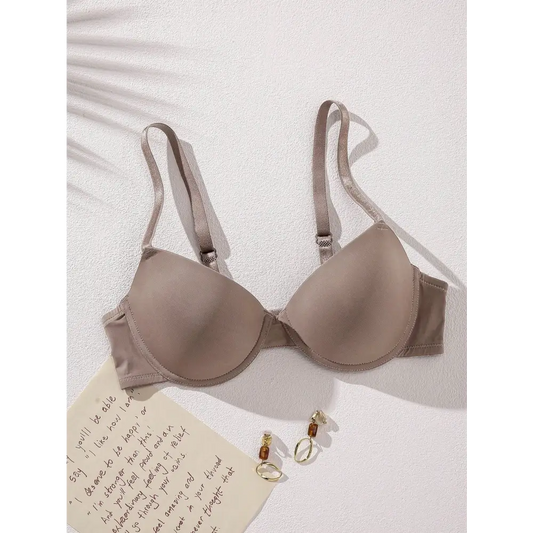 Mocha Brown High Support Push Up Bra for Casual-Comfy Clothing - Women Bras & Bralettes