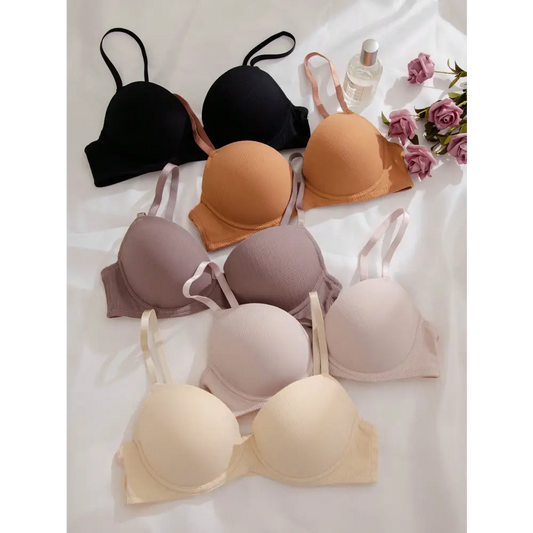 Multicolor 5-Piece Casual Bra and Clothing Set for Ultimate Comfort - Women Bras & Bralettes