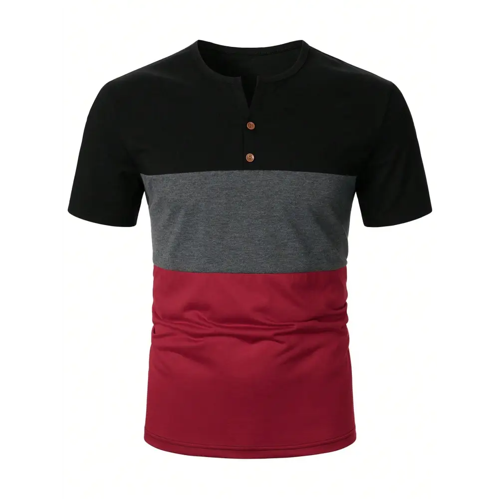 Multicolor Colorblock Casual Top with Short Sleeve Length and Regular Fit - Total Trendz