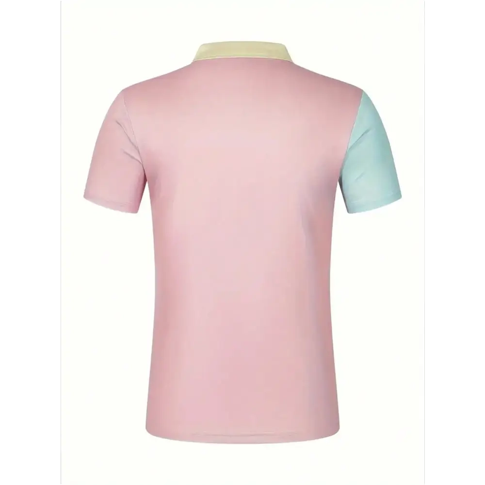 Multicolor Colorblock Polo Shirt with Short Sleeve Length and Regular Fit - Total Trendz