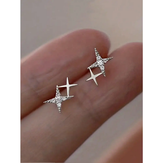 Silver Zinc Alloy Earring Studs for Women - Versatile Dress Accessories - Stud Earrings