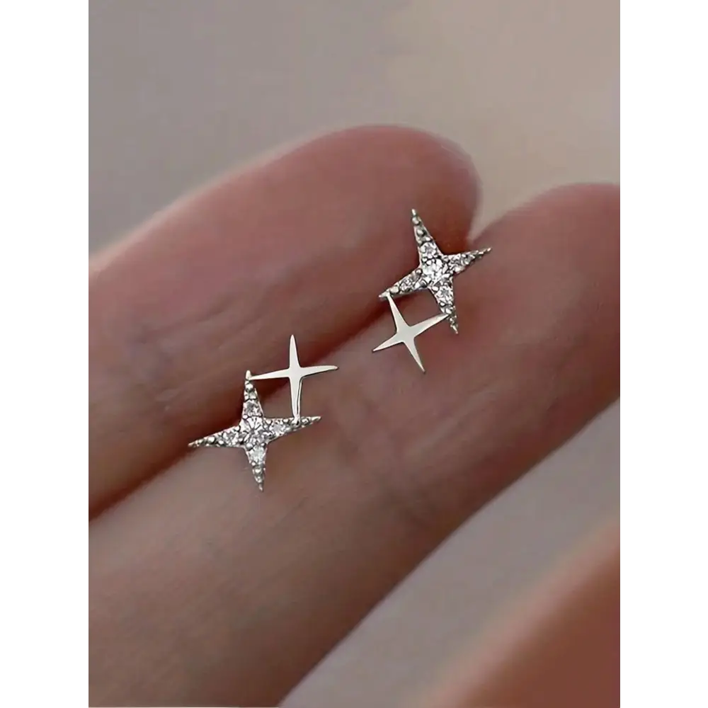 Silver Zinc Alloy Earring Studs for Women - Versatile Dress Accessories - Stud Earrings