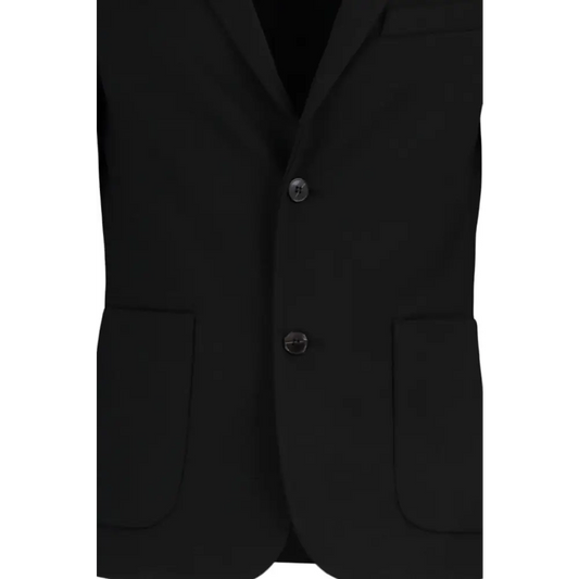 Slim Fit Black Knit Blazer with Lapel Collar for Business Wear - Total Trendz