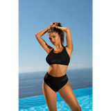 Sporty Two-Piece Swimsuit with Supportive Bra for Active Leisure - Total Trendz