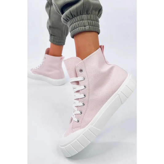 Trendy Women’s Canvas Sneakers with Thick White Sole - Total Trendz