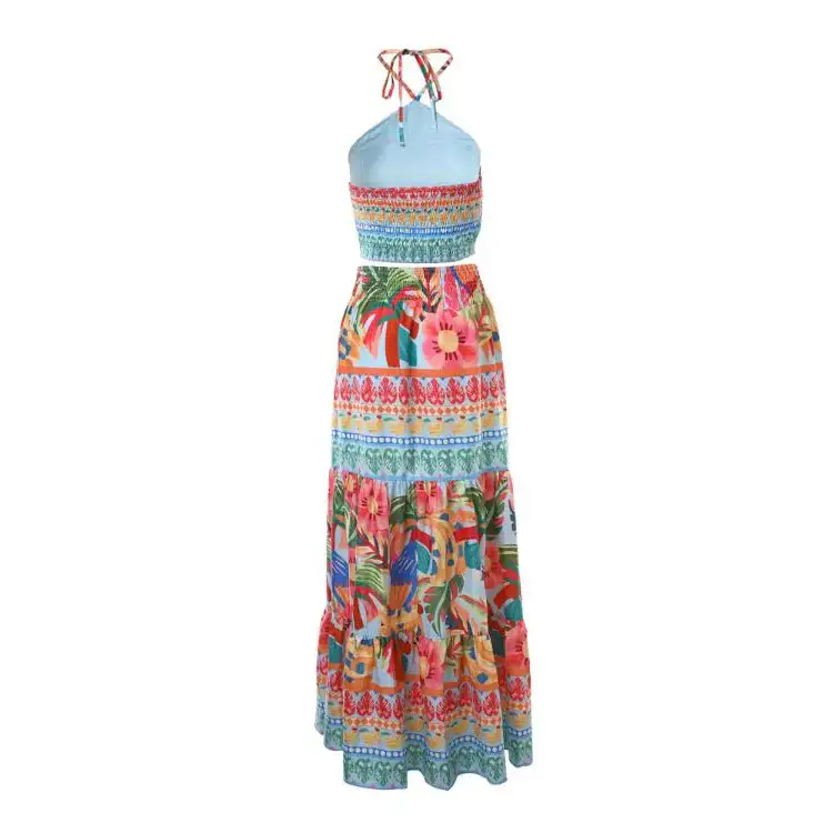 Tropical Vintage Maxi Skirt Set for Vacation and Casual Wear - Total Trendz