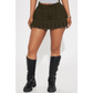 Unique Distressed Micro Mini Skirt with Pockets in Olive and Grey - Total Trendz