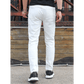 White Straight Leg Denim Jeans with Regular Fit Type for Everyday Clothing - Total Trendz