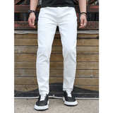 White Straight Leg Denim Jeans with Regular Fit Type for Everyday Clothing - Total Trendz